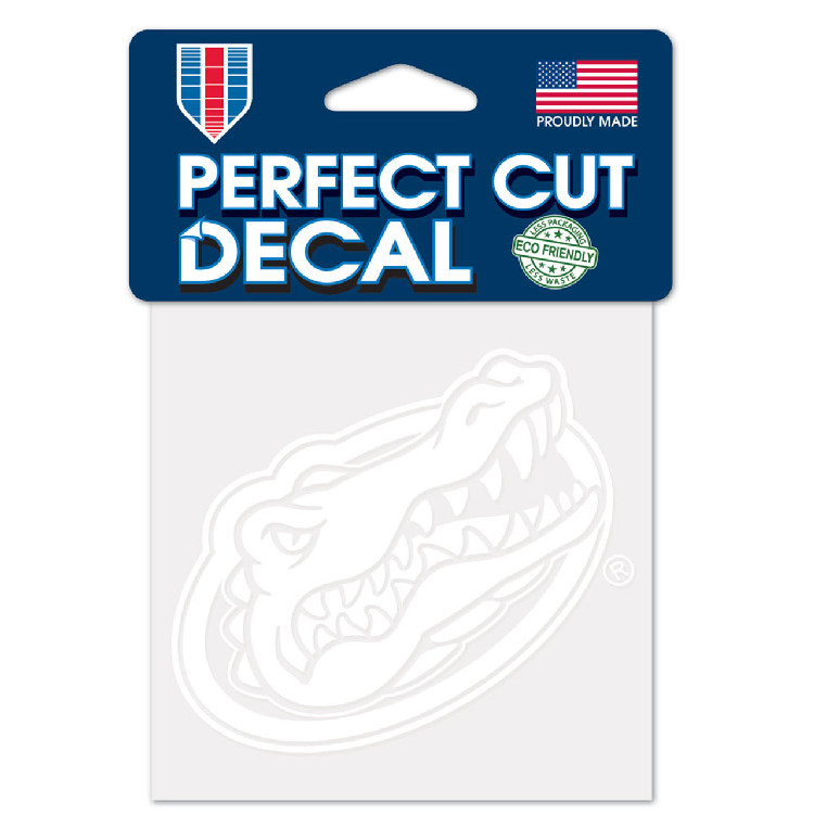 Florida Gators Decal 4x4 Perfect Cut White