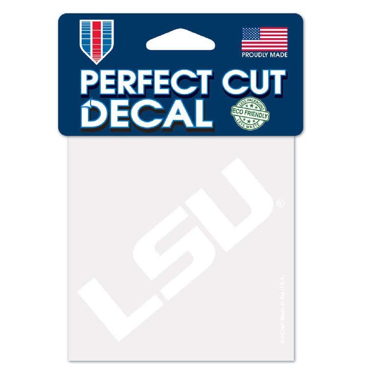 LSU Tigers Decal 4x4 Perfect Cut White