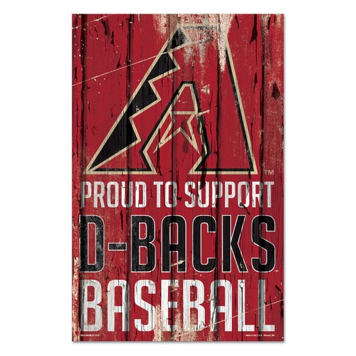 Wincraft Arizona Diamondbacks Sign 11x17 Wood Proud to Support Design -