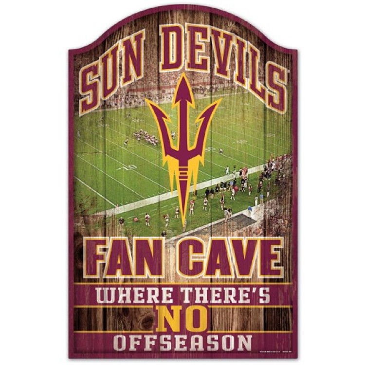 Arizona State Sun Devils Sign 11x17 Wood Fan Cave Design