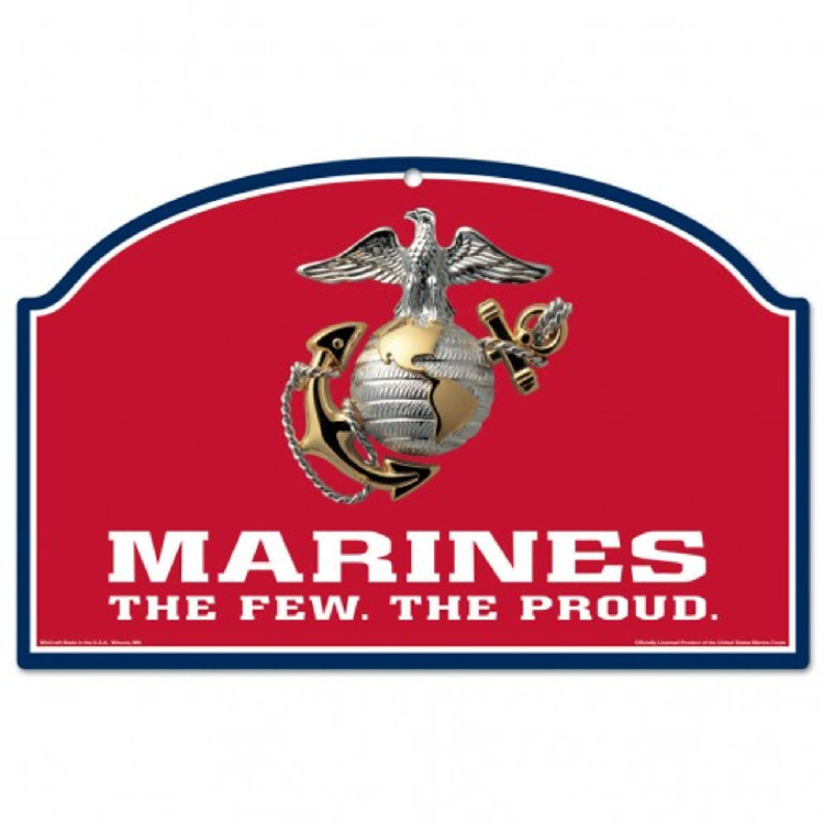 US Marines Red Sign 11x17 Wood