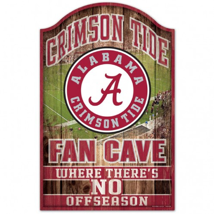 Alabama Crimson Tide Sign 11x17 Wood Fan Cave Design