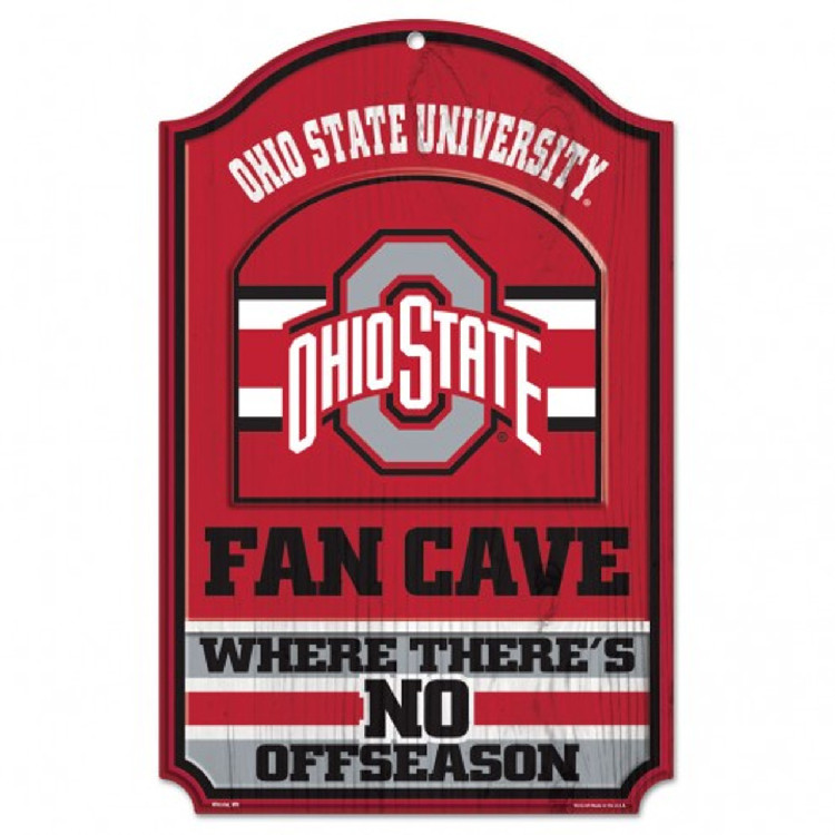 Ohio State Buckeyes Wood Sign - 11"x17" Fan Cave Design