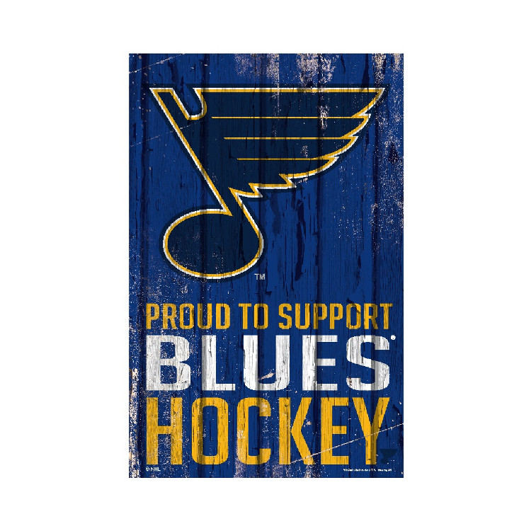 St. Louis Blues Sign 11x17 Wood Proud to Support Design