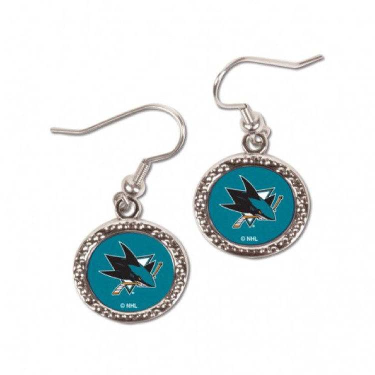 San Jose Sharks Earrings Round Style