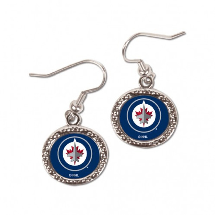 Winnipeg Jets Earrings Round Style