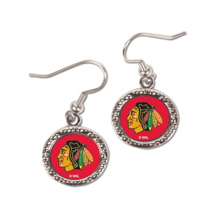 Chicago Blackhawks Earrings Round Style