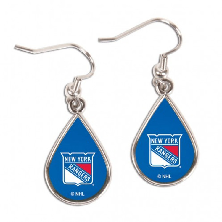 New York Rangers Earrings Tear Drop Style