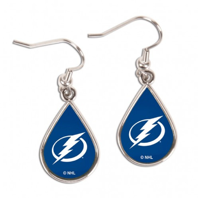 Tampa Bay Lightning Earrings Tear Drop Style