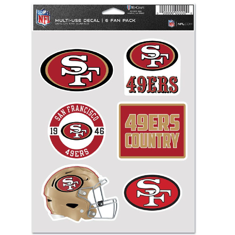 San Francisco 49ers Decal Multi Use Fan 6 Pack