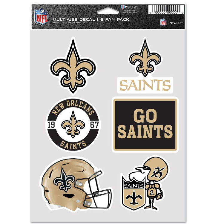 New Orleans Saints Decal Multi Use Fan 6 Pack