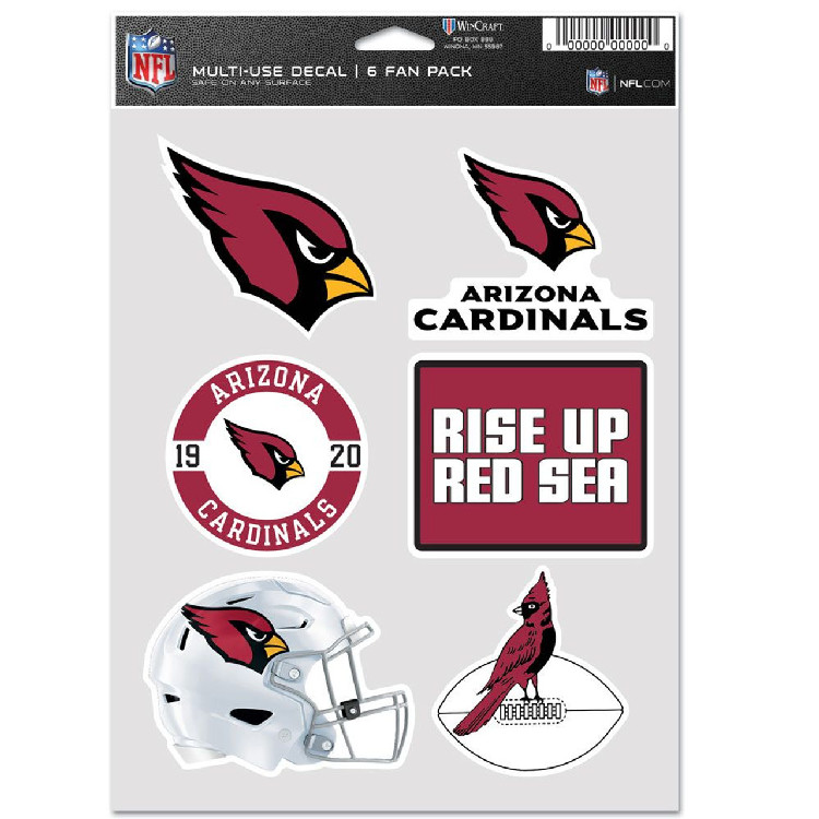 Arizona Cardinals Decal Multi Use Fan 6 Pack