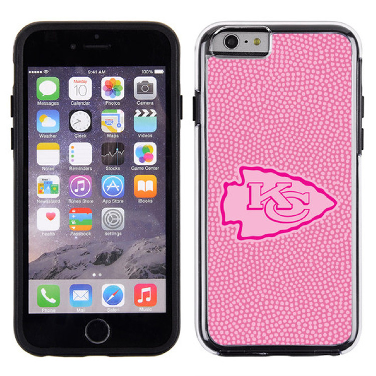 Kansas City Chiefs Phone Case Pink Football Pebble Grain Feel iPhone 6 CO