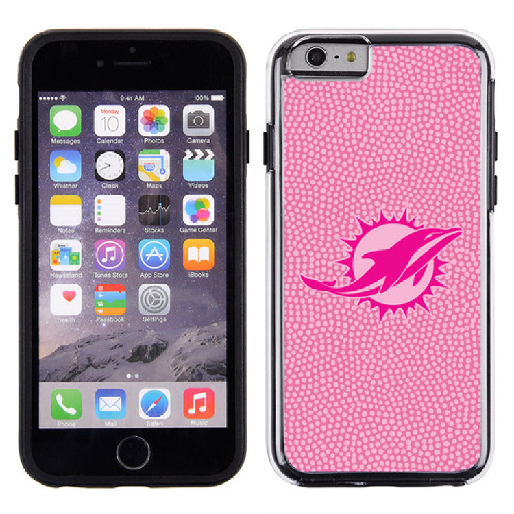 Miami Dolphins Phone Case Pink Football Pebble Grain Feel iPhone 6 Case CO