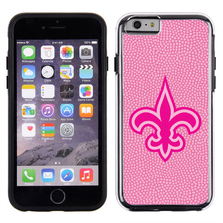 New Orleans Saints Phone Case Pink Football Pebble Grain Feel iPhone 6 CO