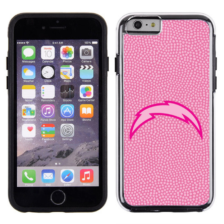 Los Angeles Chargers Phone Case Pink Football Pebble Grain Feel iPhone 6 CO