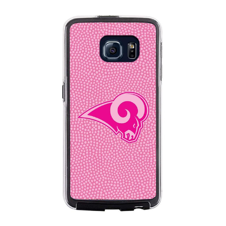 Los Angeles Rams Phone Case Pink Football Pebble Grain Feel Samsung Galaxy S6 CO