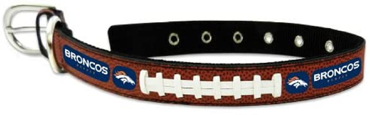 Denver Broncos Pet Collar Leather Classic Football Size Large Super Bowl 50 Champ