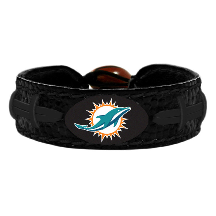 Miami Dolphins Bracelet Team Color Tonal Black Football CO