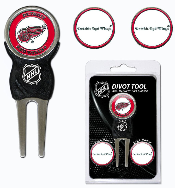 Detroit Red Wings Golf Divot Tool with 3 Markers