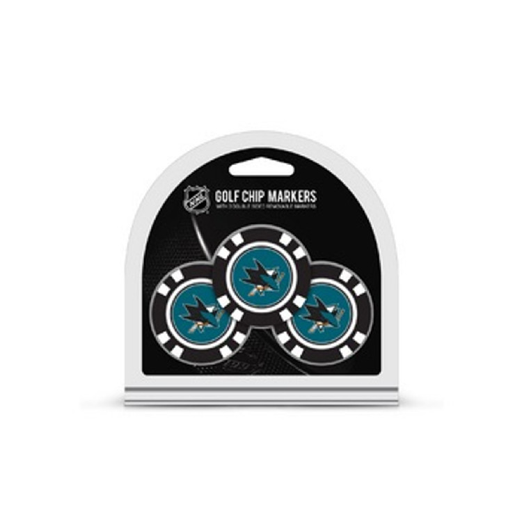 San Jose Sharks Golf Chip with Marker 3 Pack