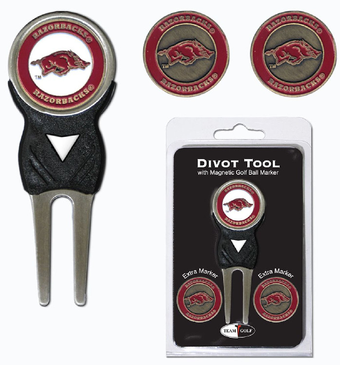 Arkansas Razorbacks Golf Divot Tool with 3 Markers