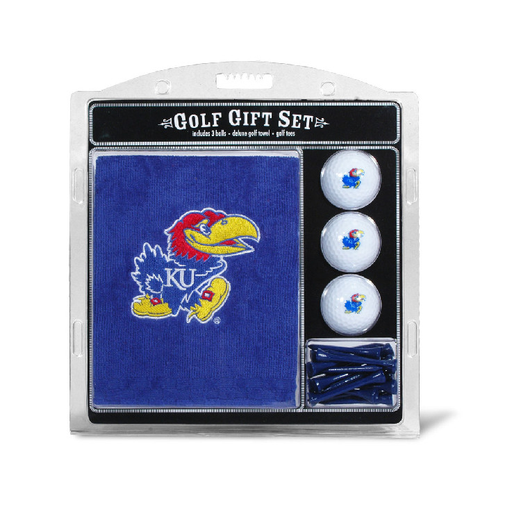 Kansas Jayhawks Golf Gift Set with Embroidered Towel