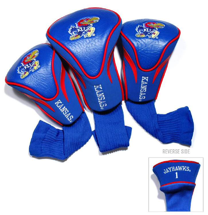 Kansas Jayhawks Golf Club Headcover Set 3 Piece Contour Style