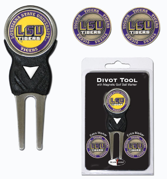 LSU Tigers Golf Divot Tool with 3 Markers