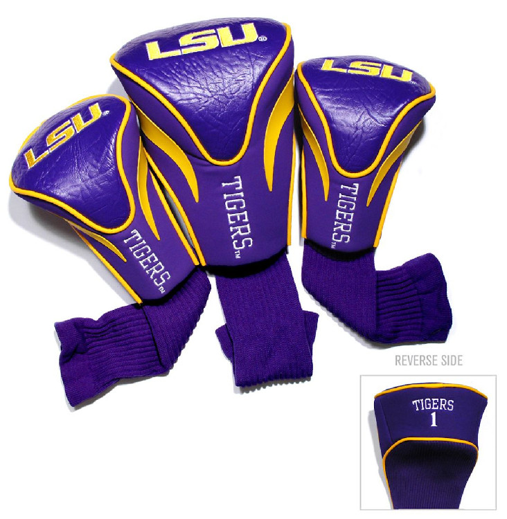 LSU Tigers Golf Club 3 Piece Contour Headcover Set