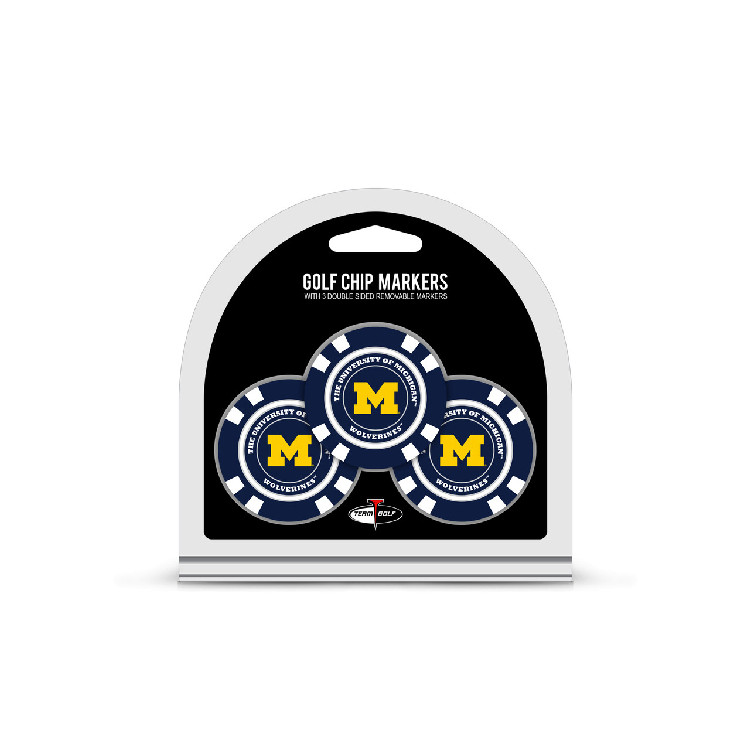 Michigan Wolverines Golf Chip with Marker 3 Pack