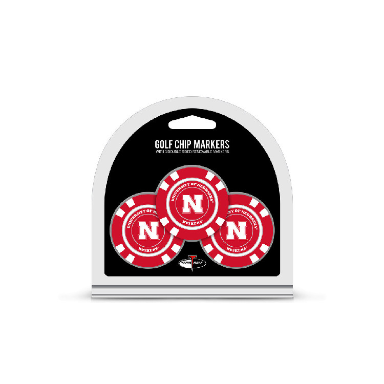 Nebraska Cornhuskers Golf Chip with Marker 3 Pack