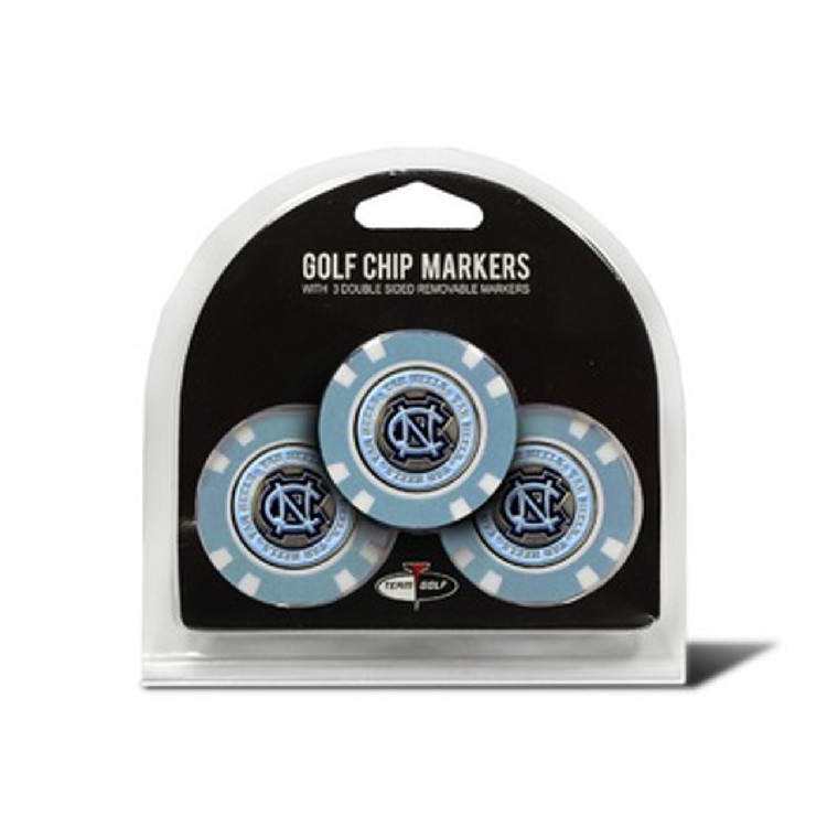 North Carolina Tar Heels Golf Chip with Marker 3 Pack