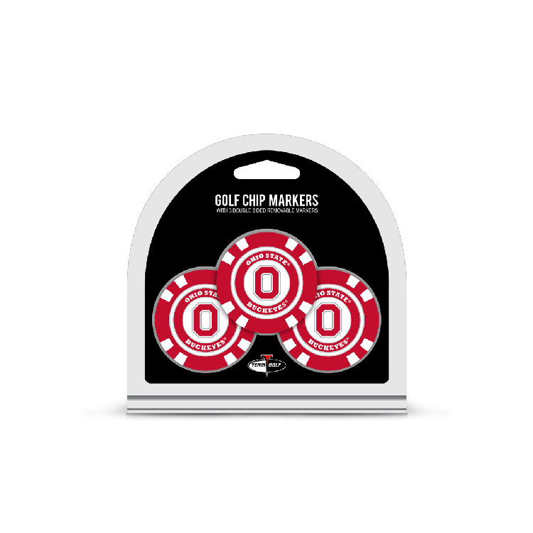 Ohio State Buckeyes Golf Chip with Marker 3 Pack