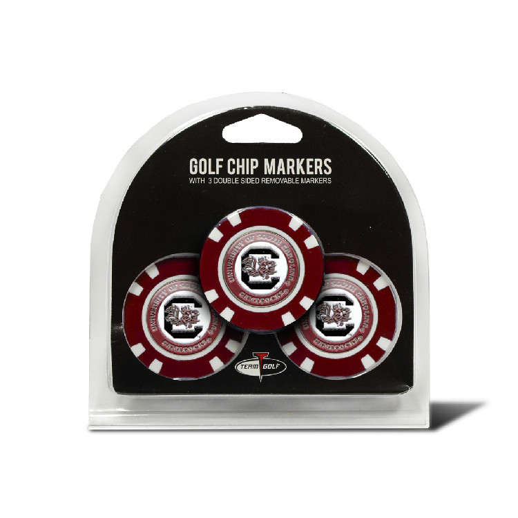 South Carolina Gamecocks Golf Chip with Marker 3 Pack