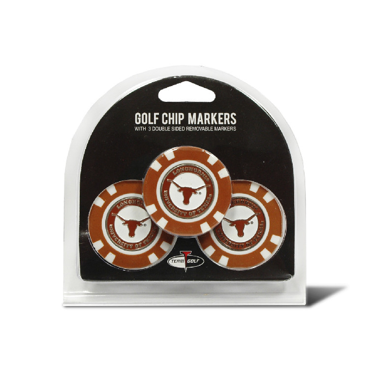 Texas Longhorns Golf Chip with Marker 3 Pack