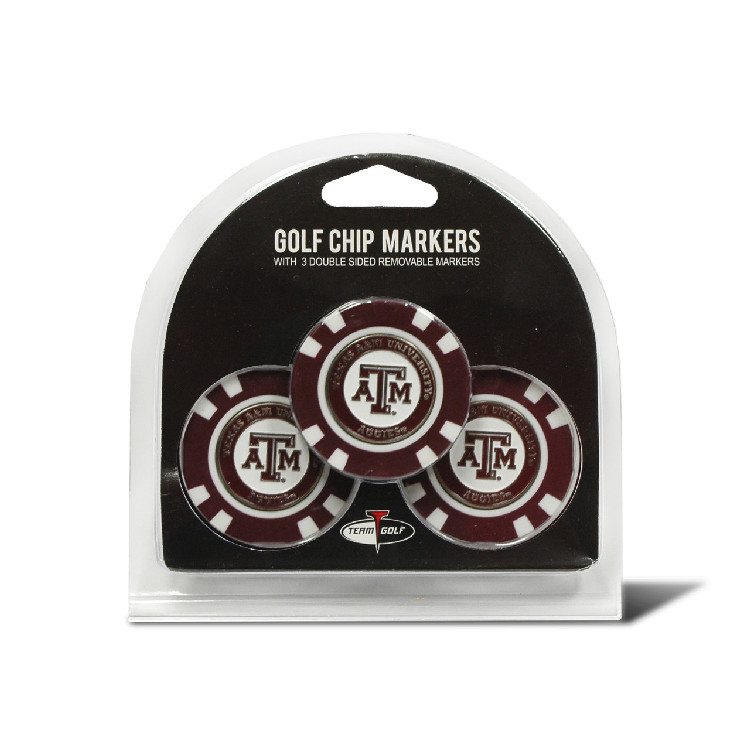 Texas A&M Aggies Golf Chip with Marker 3 Pack