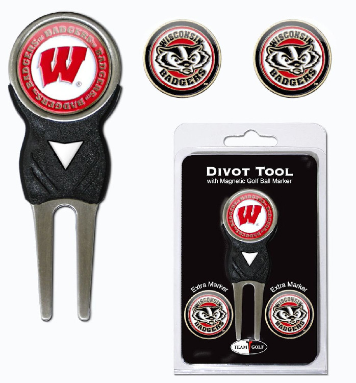 Wisconsin Badgers Golf Divot Tool with 3 Markers