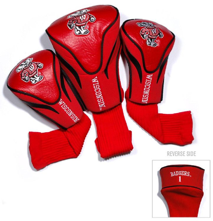 Wisconsin Badgers Golf Club 3 Piece Contour Headcover Set