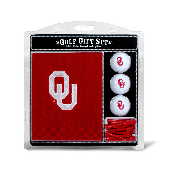 Oklahoma Sooners Golf Gift Set with Embroidered Towel