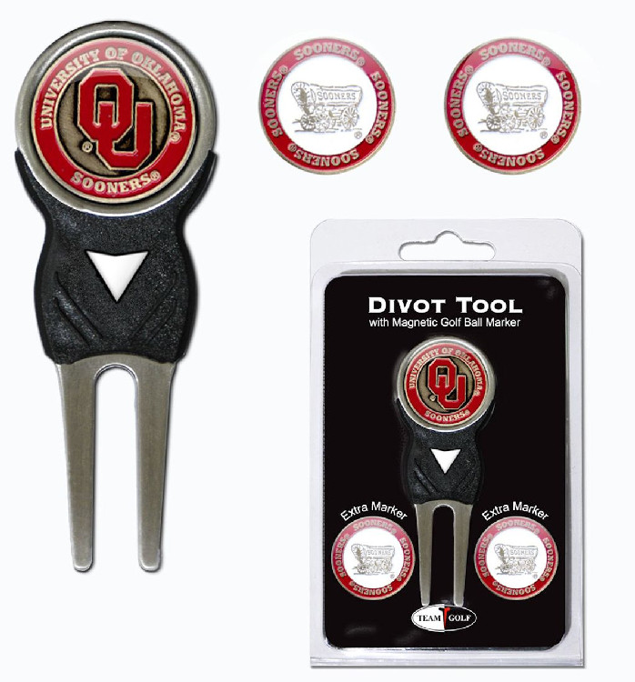 Oklahoma Sooners Golf Divot Tool with 3 Markers