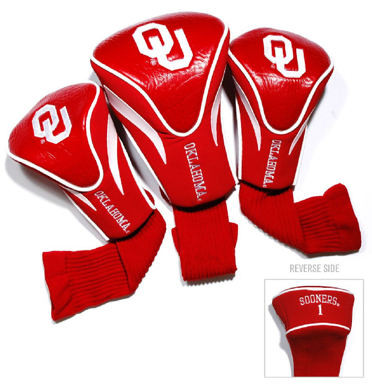 Oklahoma Sooners Golf Club 3 Piece Contour Headcover Set