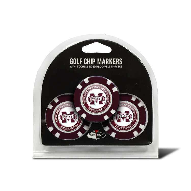 Mississippi State Bulldogs Golf Chip with Marker 3 Pack