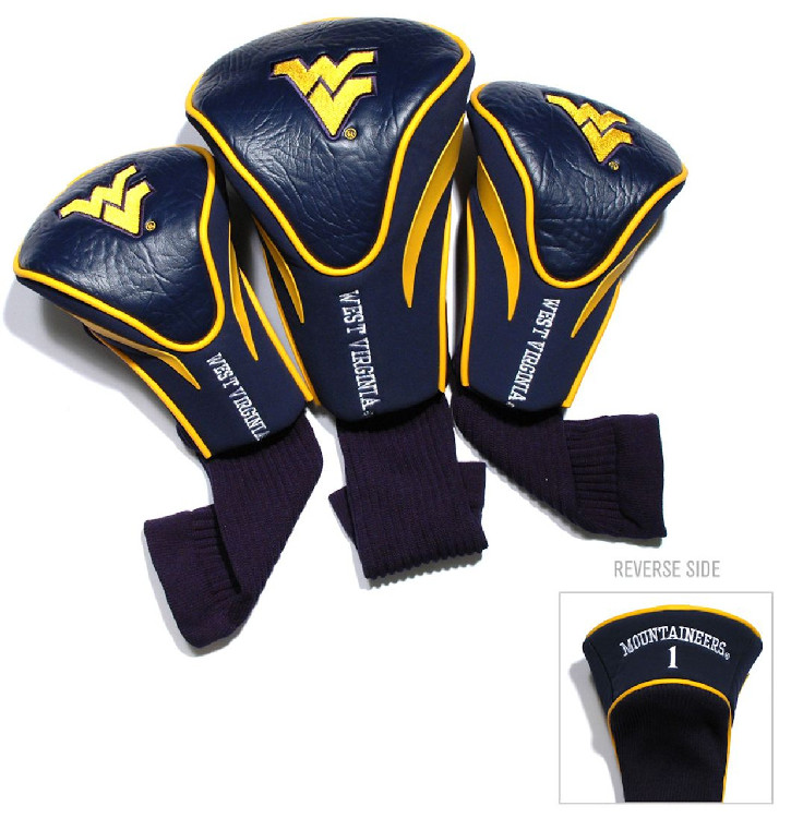 West Virginia Mountaineers Golf Club 3 Piece Contour Headcover Set