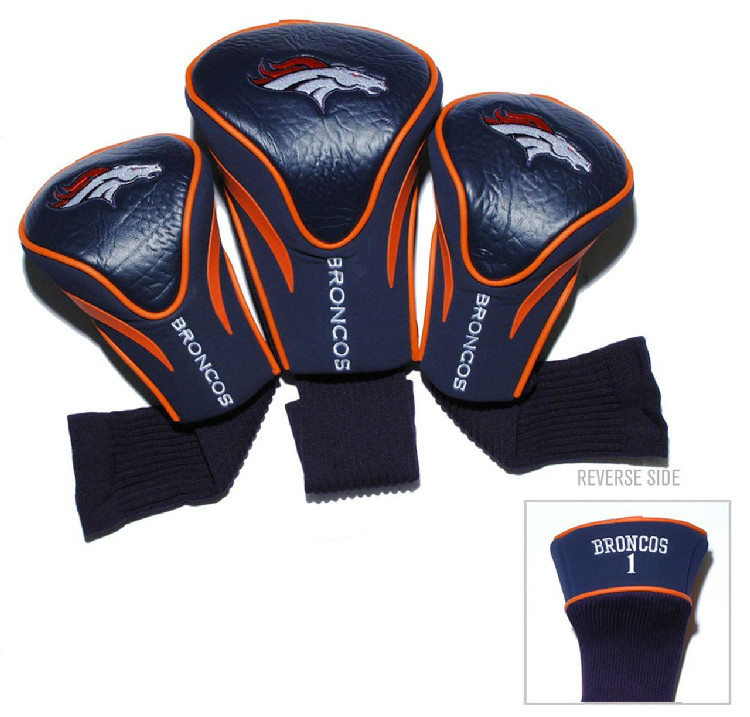 Denver Broncos Golf Club 3 Piece Contour Headcover Set