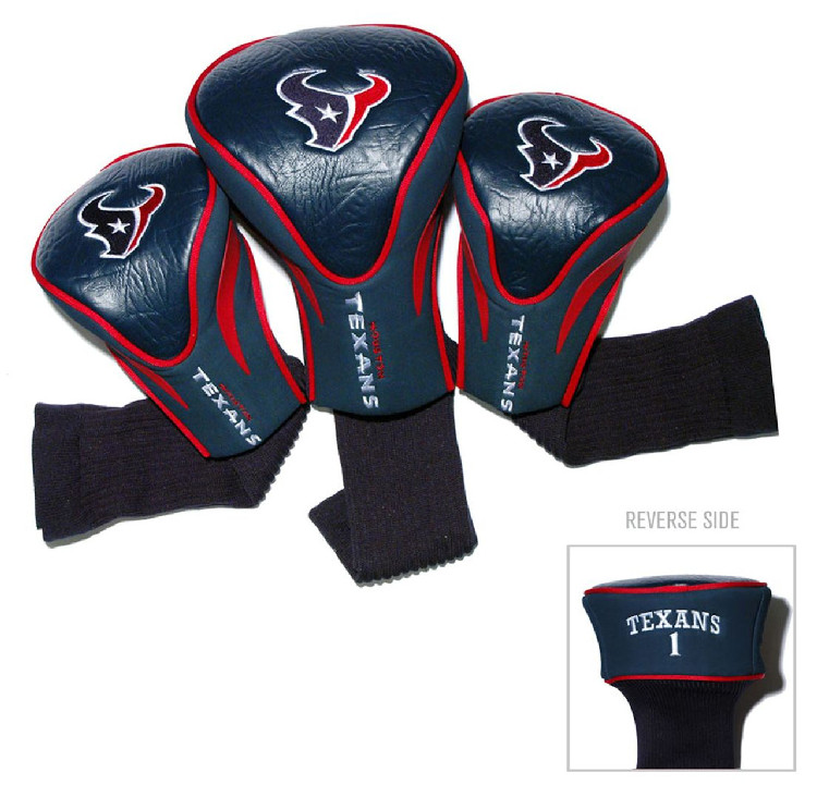 Houston Texans Golf Club Headcover Set 3 Piece Contour Style