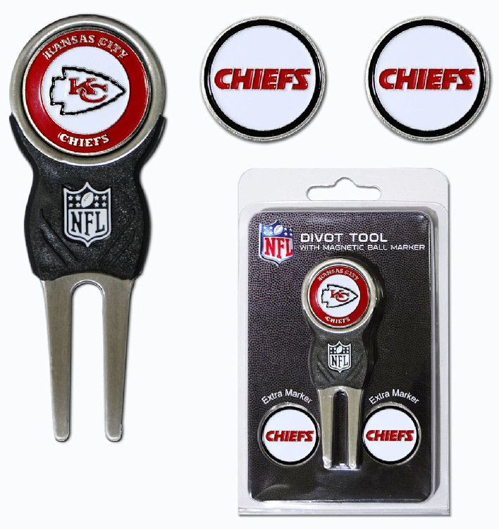 Kansas City Chiefs Golf Divot Tool with 3 Markers