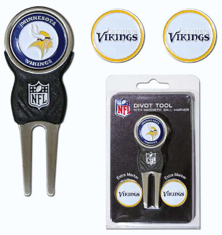 Minnesota Vikings Golf Divot Tool with 3 Markers