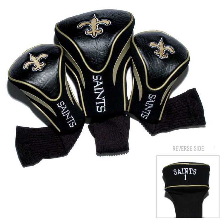 New Orleans Saints Golf Club 3 Piece Contour Headcover Set