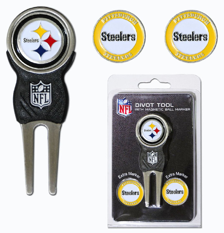 Pittsburgh Steelers Golf Divot Tool with 3 Markers